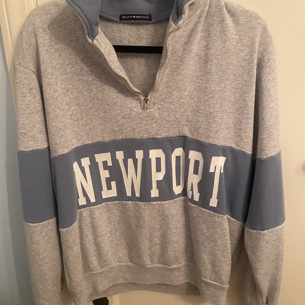 Brandy Melville pull over quarter-zip hoodie